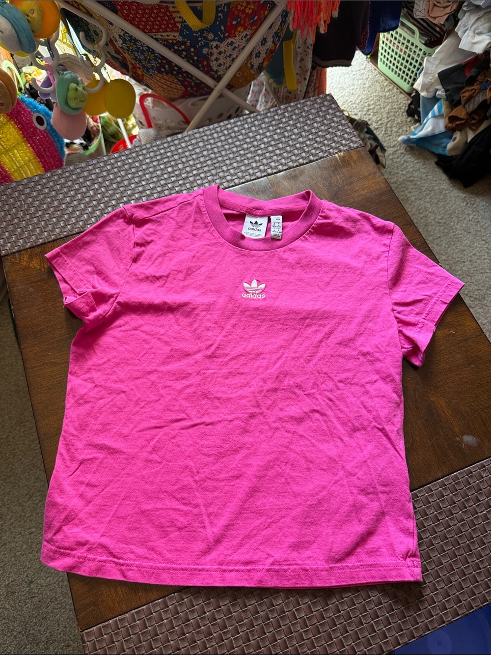 adidas Hot Pink Trefoil Short Sleeve Tee